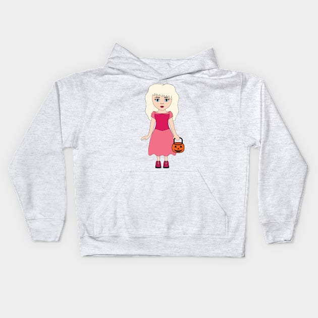 Pink Princess 1 Halloween Girl Sticker Kids Hoodie by PLLDesigns